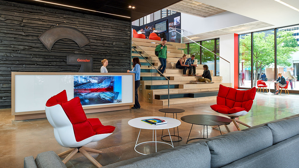 Gensler's Denver office lobby space. Photo courtesy Gensler