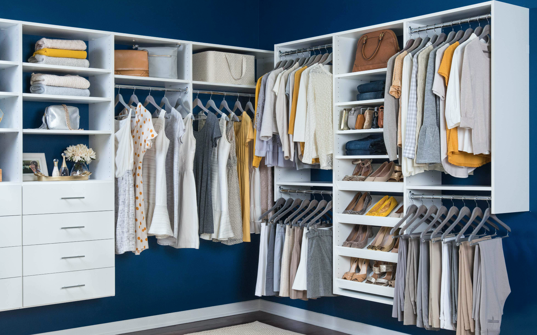 Organized Living Select white walk-in closet