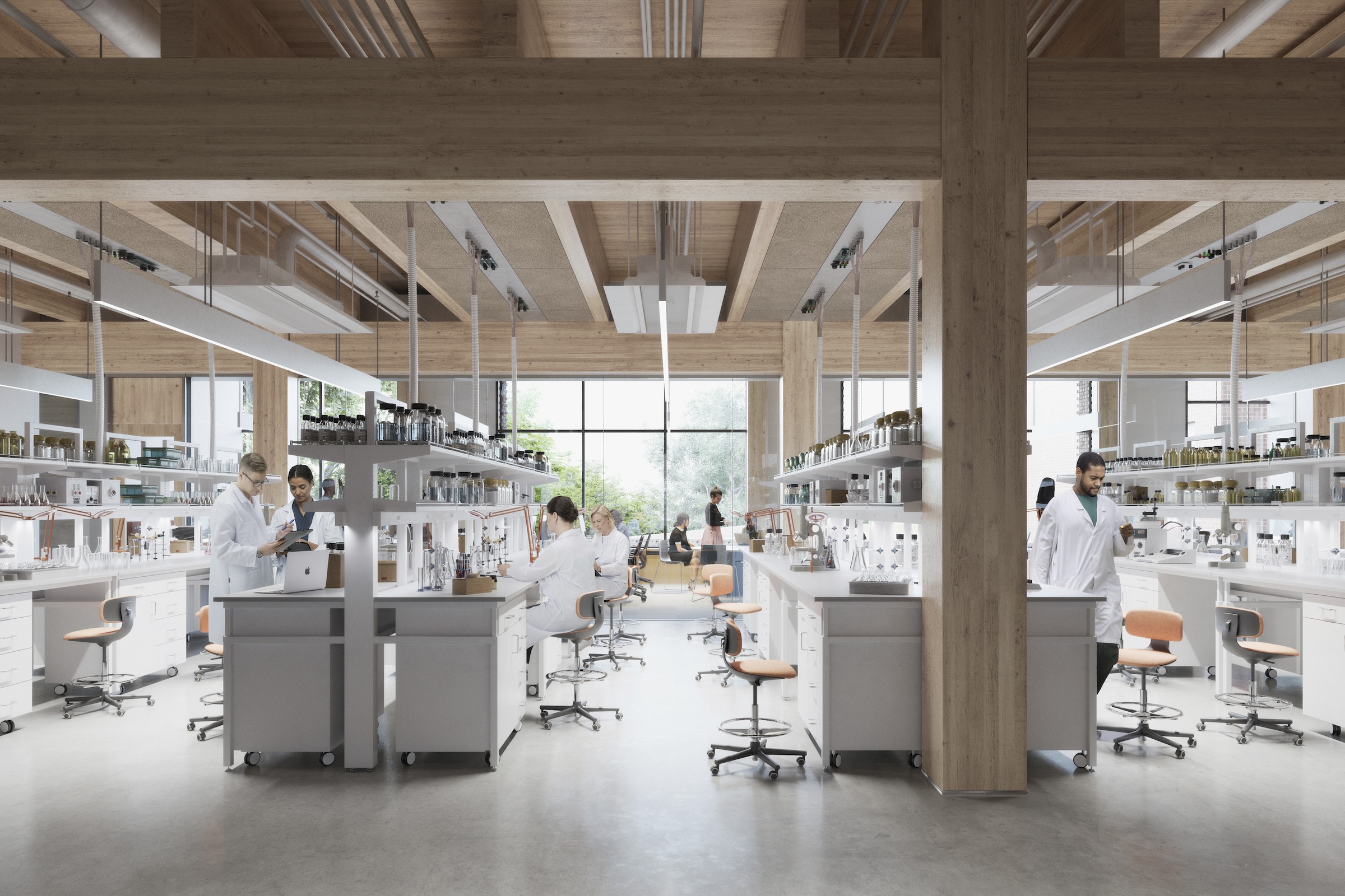 Jen-Hsun Huang and Lori Mills Huang Collaborative Innovation Complex at Oregon State University aims to be the first all-mass-timber lab meeting rigorous vibration criteria, design by ZGF