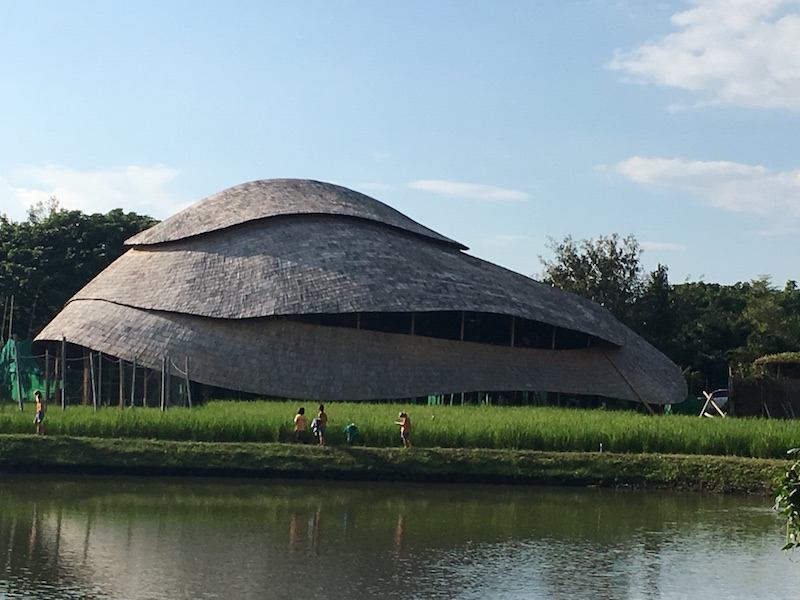 An exterior shot of the Panyaden International School sports hall