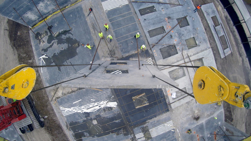 Tilt panel erection at Nease High School in Ponte Verda Florida