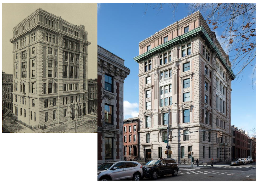 Polhemus Clinic in 1897, Polhemus Residences today