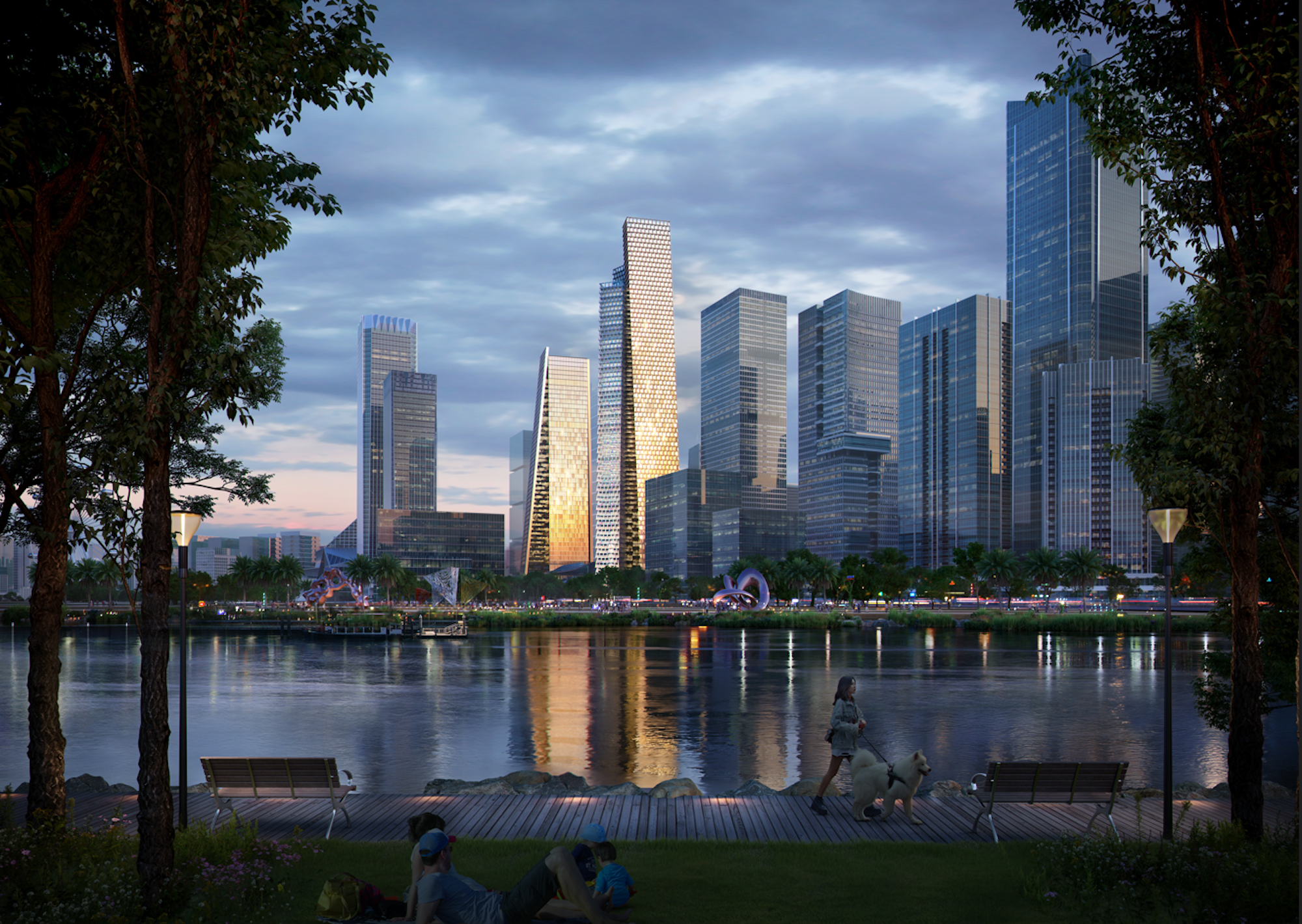 Qianhai Prisma Towers by BIG Bjarke Ingels Group Rendering Atchain