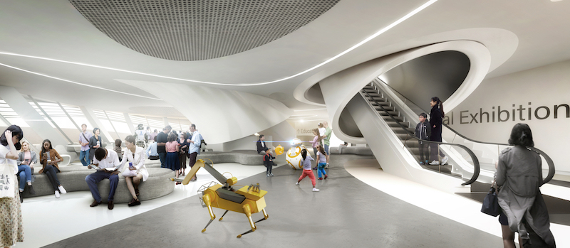 Robot Science Museum interior rendering