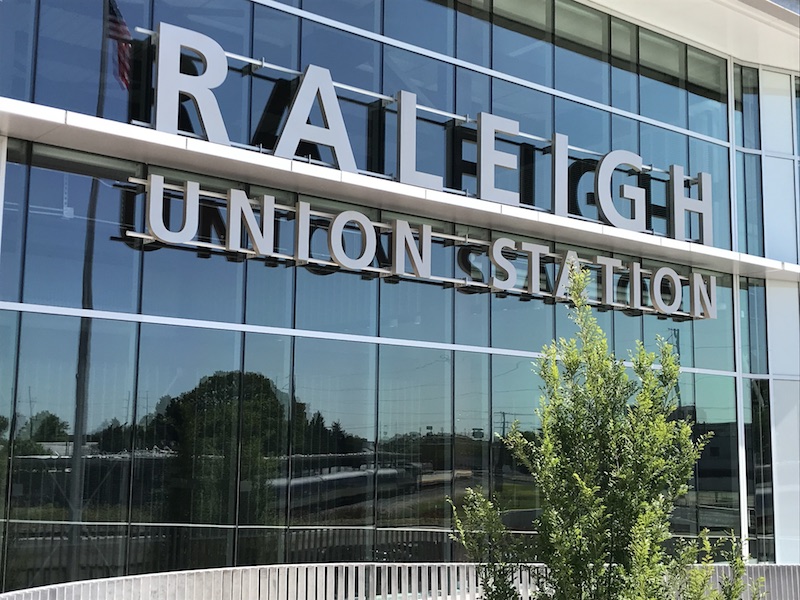 Raleigh Union Station exterior sign