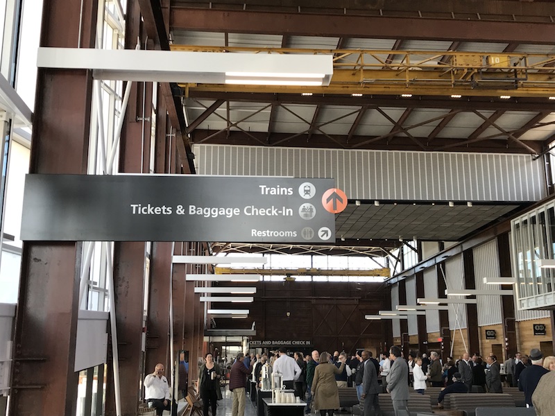 Interior of Raleigh Union Station with some of the preserved steel visible