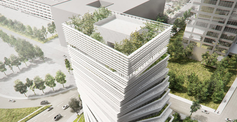 Construction begins for Kengo Kuma-designed twisted Rolex tower in Dallas