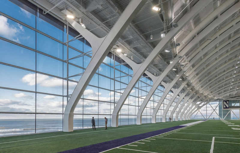 View from Wilson Field in Ryan Fieldhouse 