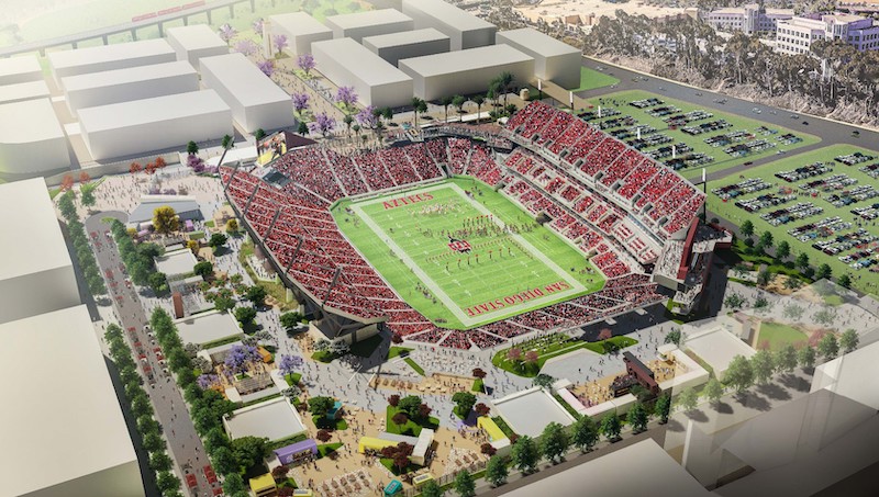 A rendering of the Aztec Stadium 