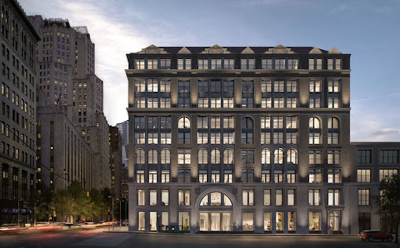 A rendering of the updated exterior of 287 Park Avenue South from Spagnolo Group Architecture