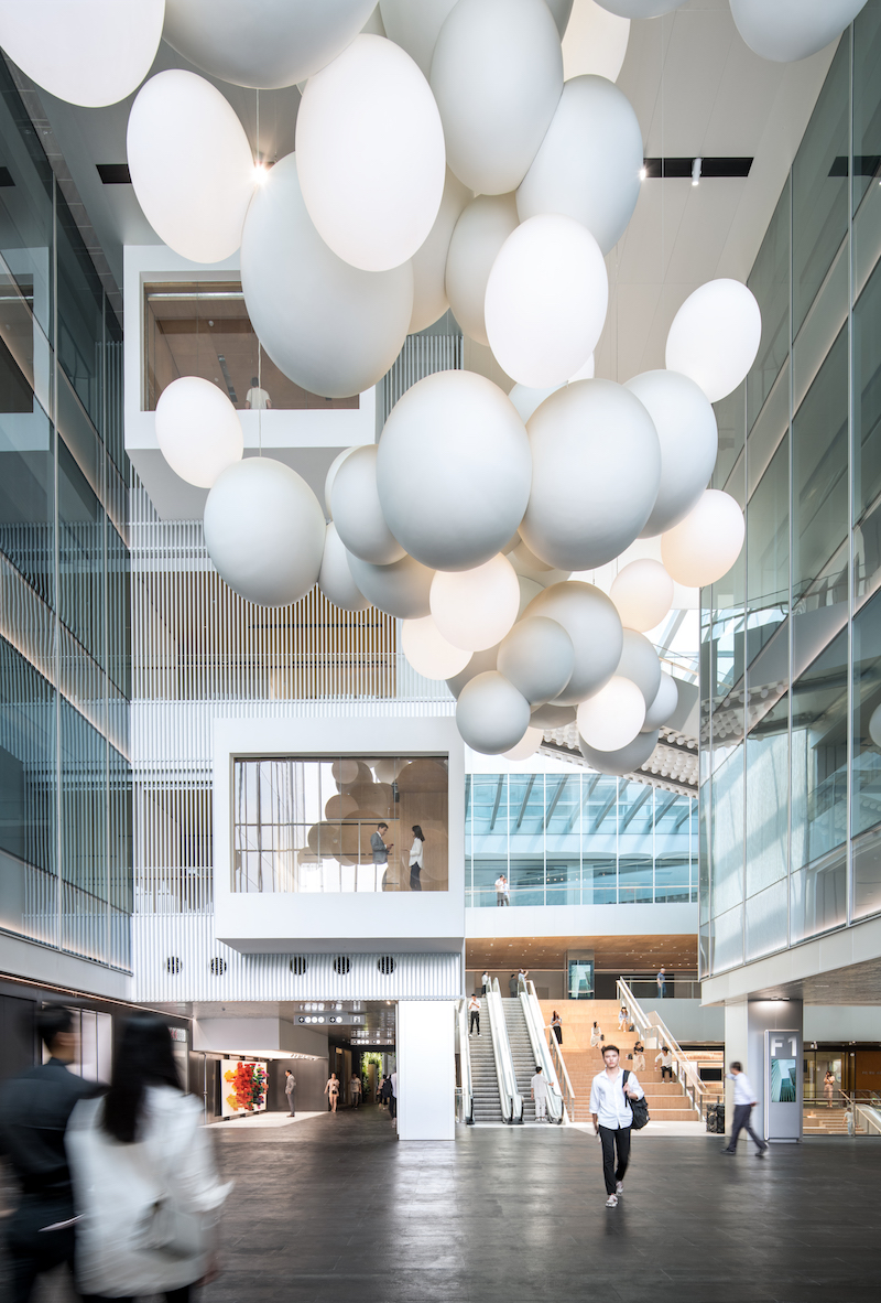 Vanke Times Center interior hanging sculpture