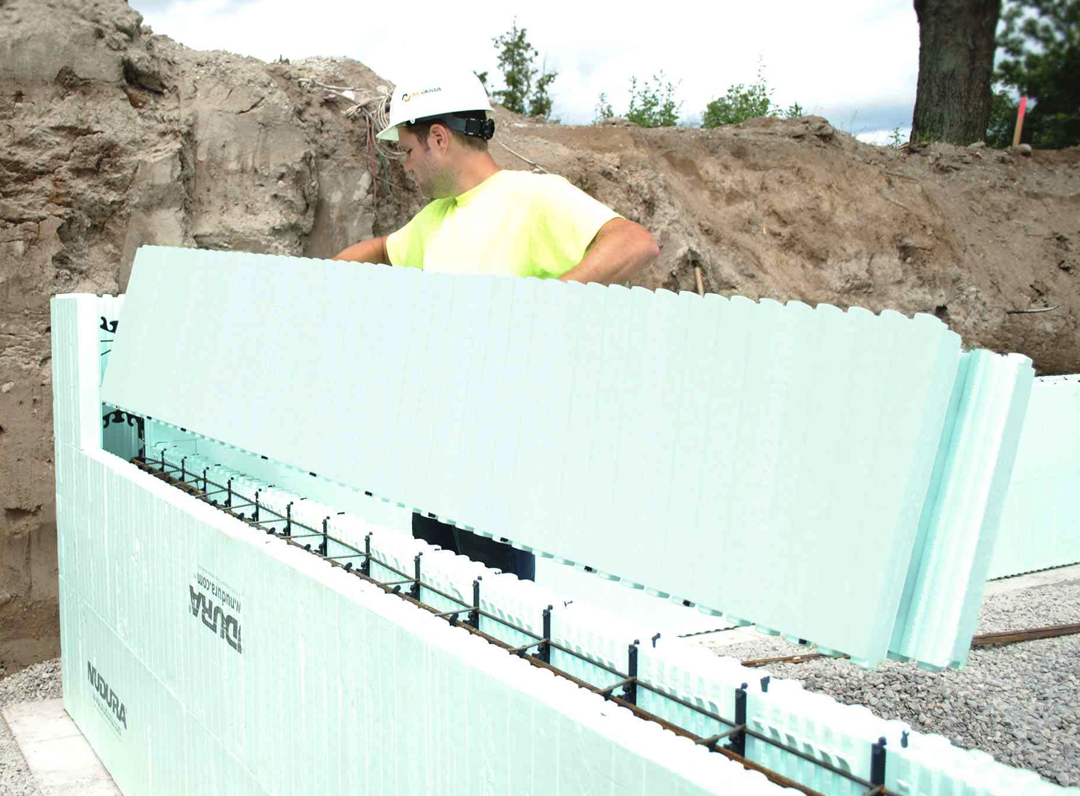 Worker carrying Duramax ICF