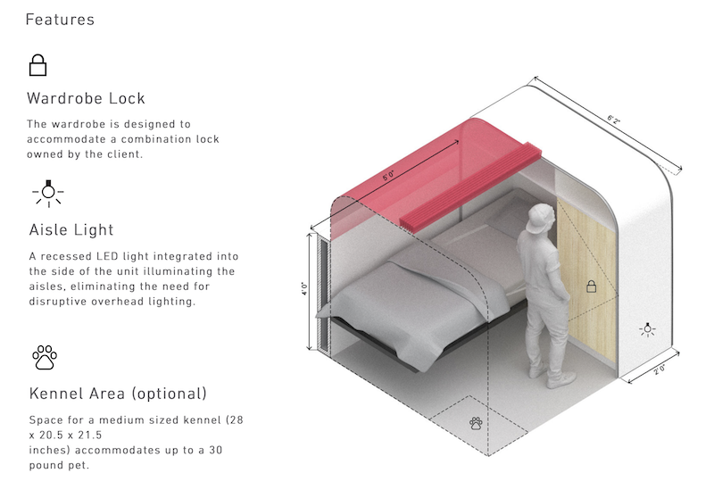 DOME provides a secure environment for homeless individuals while they try to find permanent housing. Images: Perkins and Will