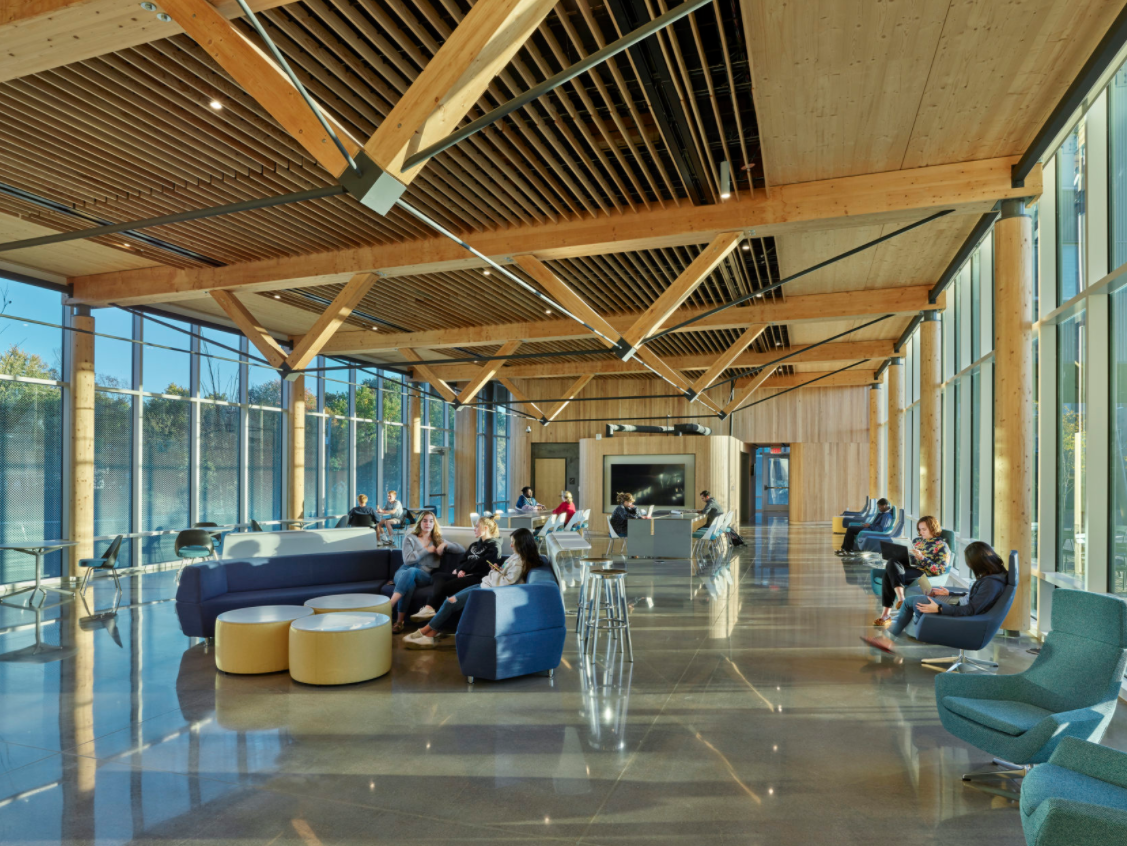 Photo: Adohi Hall at the University of Arkansas, Fayetteville, designed by Boston-based Leers Weinzapfel Associates.