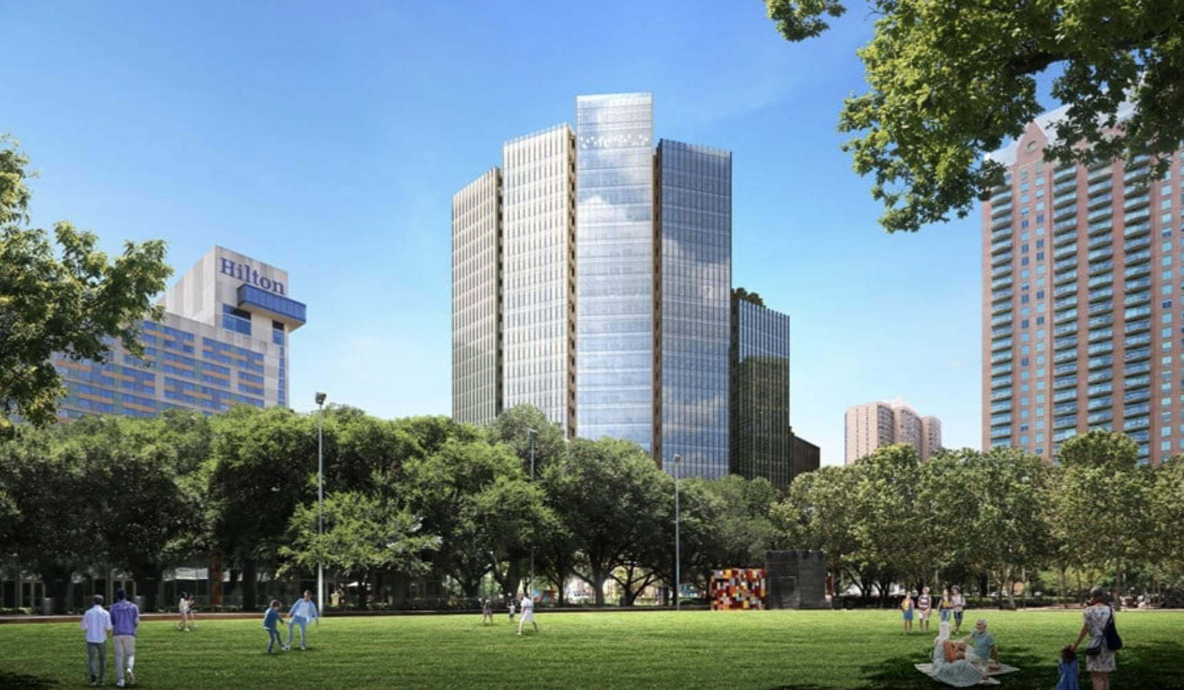 1550 on the Green, a new office tower in Houston, will be delivered next year.