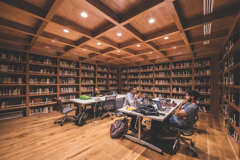 the library’s “book boxes” dispense with traditional solitude