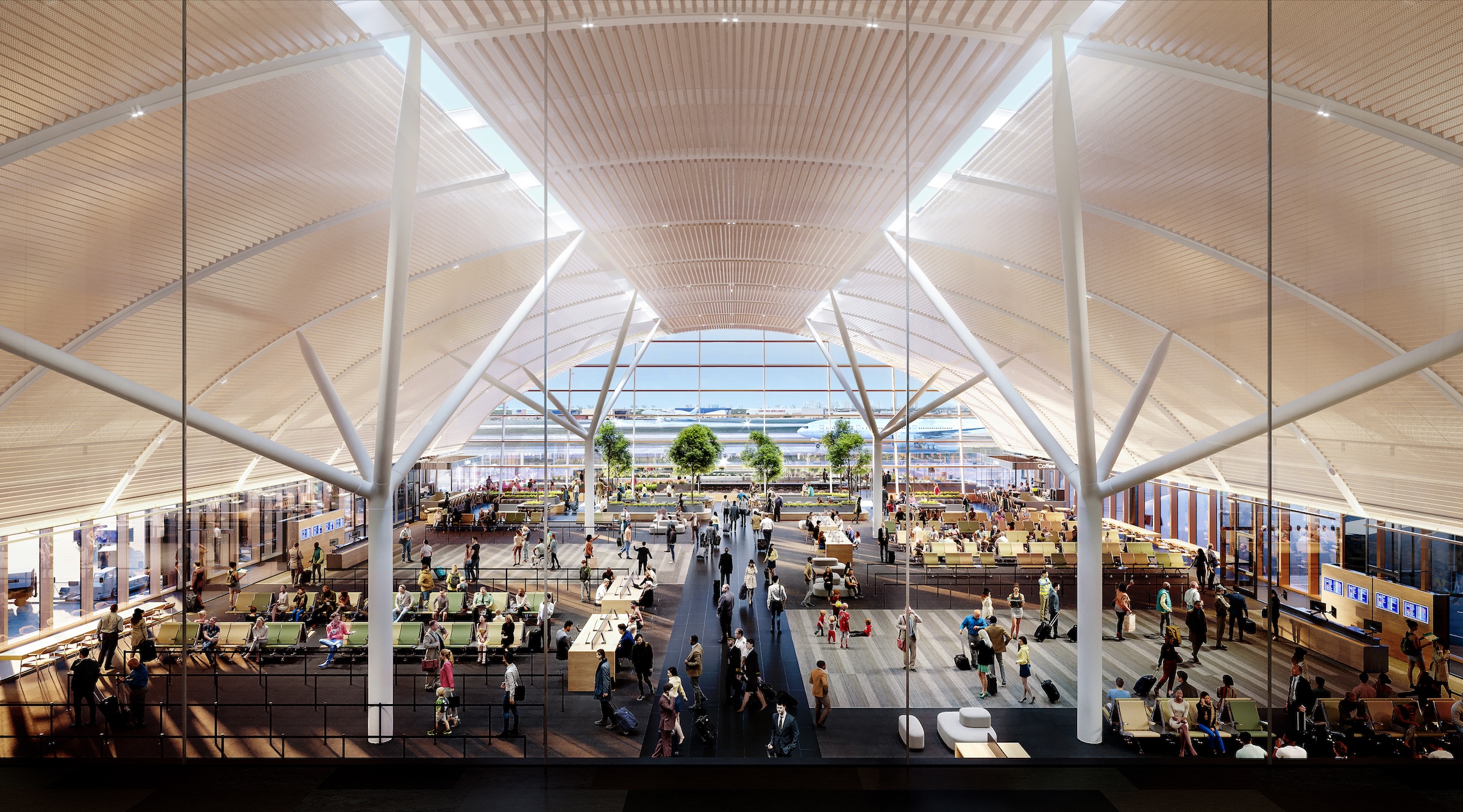 SOM unveils ‘branching structural’ design for new Satellite Concourse 1 at O’Hare Airport