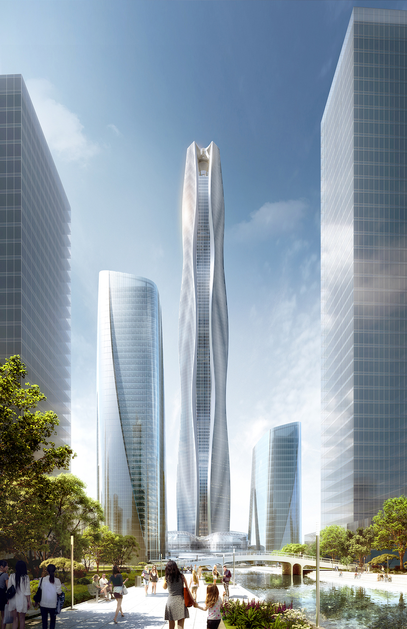 South HeXi Yuzui financial district supertall skyscraper