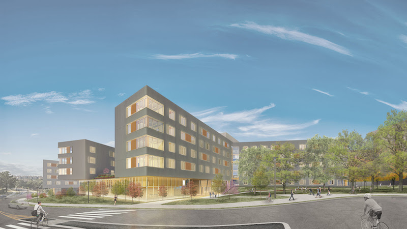 Exterior rendering of Stadium Drive Residence Halls