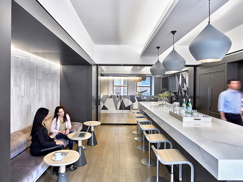 A kitchen and cafe space in the new Stantec office