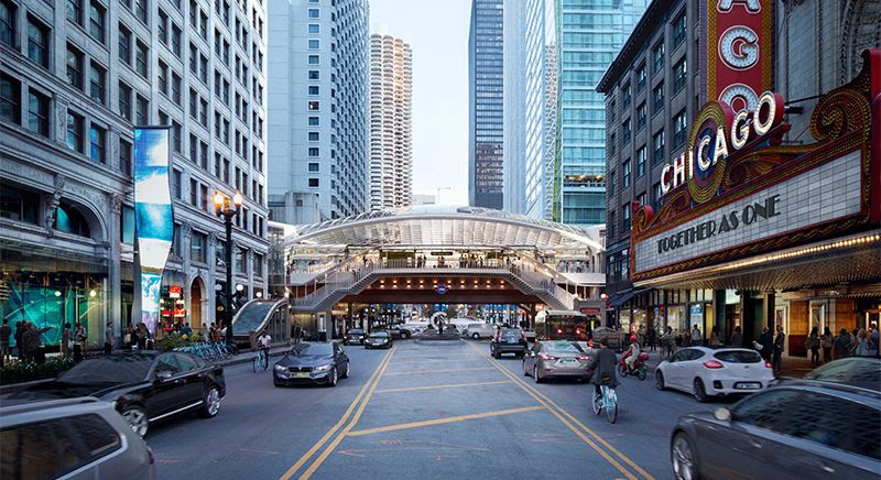 State/Lake Station from street level