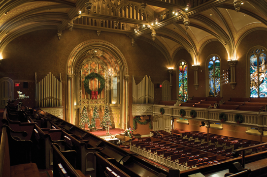 New Yorks Marble Collegiate Church, designed by Samuel A. Warner (completed 185