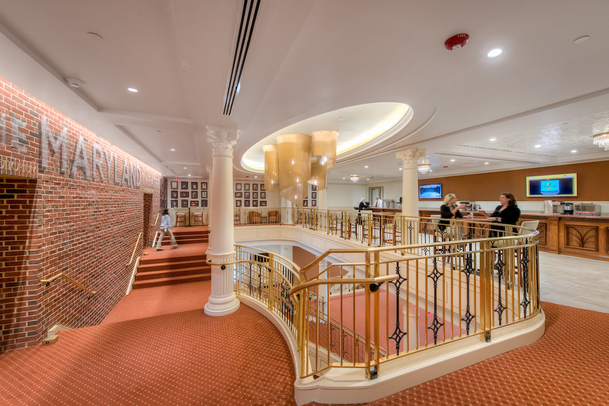 The Maryland Theatre Mezzanine lobby