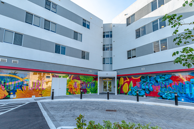 The Residences at Equality Park entrance