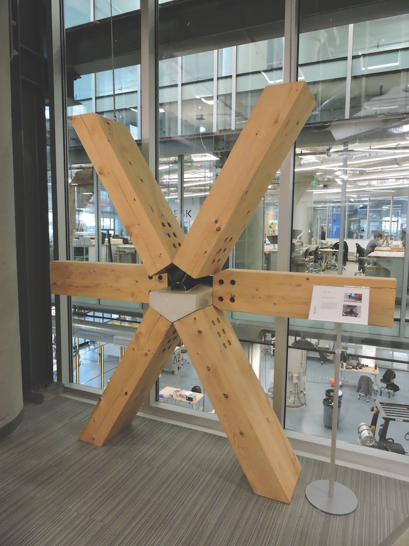 An all-wood truss system.