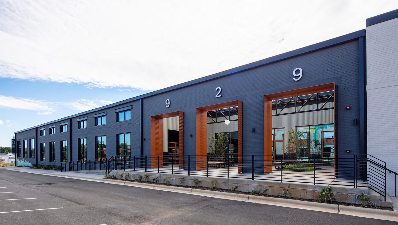 The adaptive reuse of a warehouse building in the Lower Tuck mixed-use redevelopment in Charlotte, N.C.