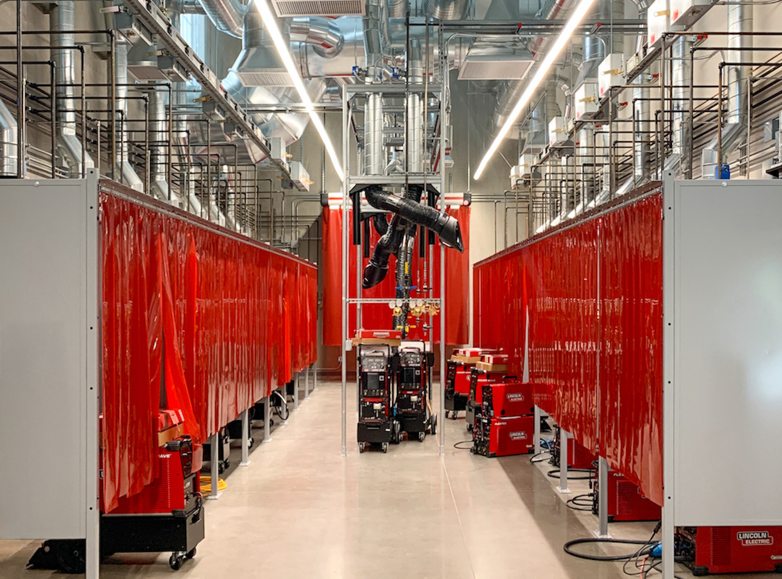 Welding Booths at the Portland Community College Training Center photo courtesy Mortenson Construction