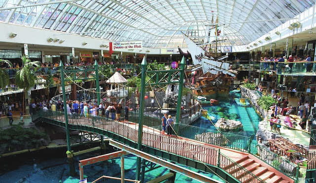 The West Edmonton Mall in Edmonton, Canada features a gross leasable space of 35