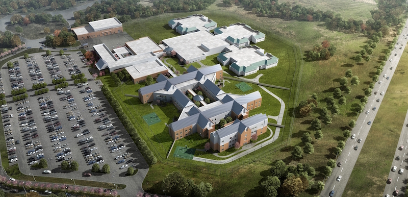 Aerial view of a behavioral health center