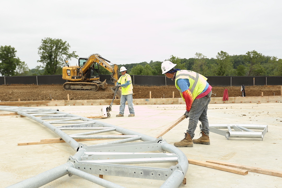 Construction workers at a site