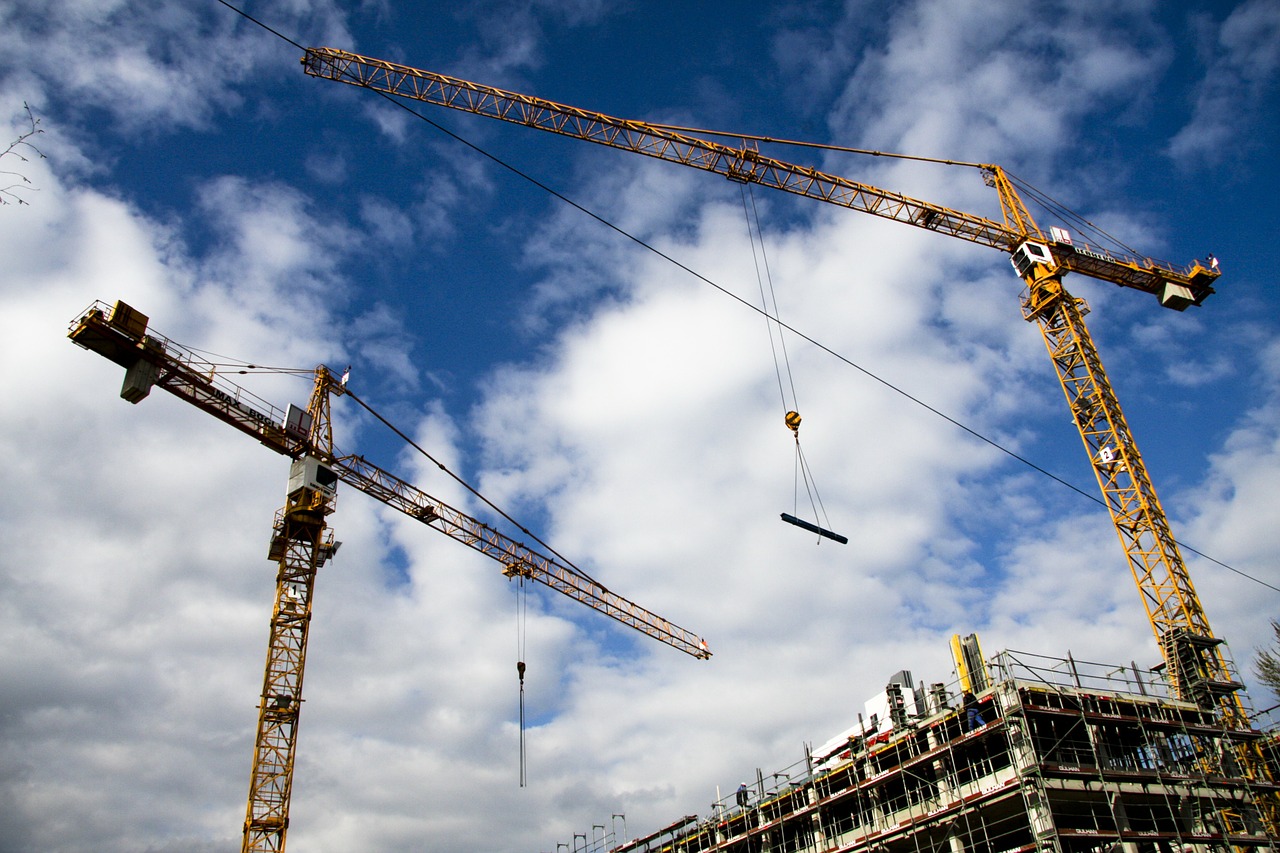 Cranes at a construction site