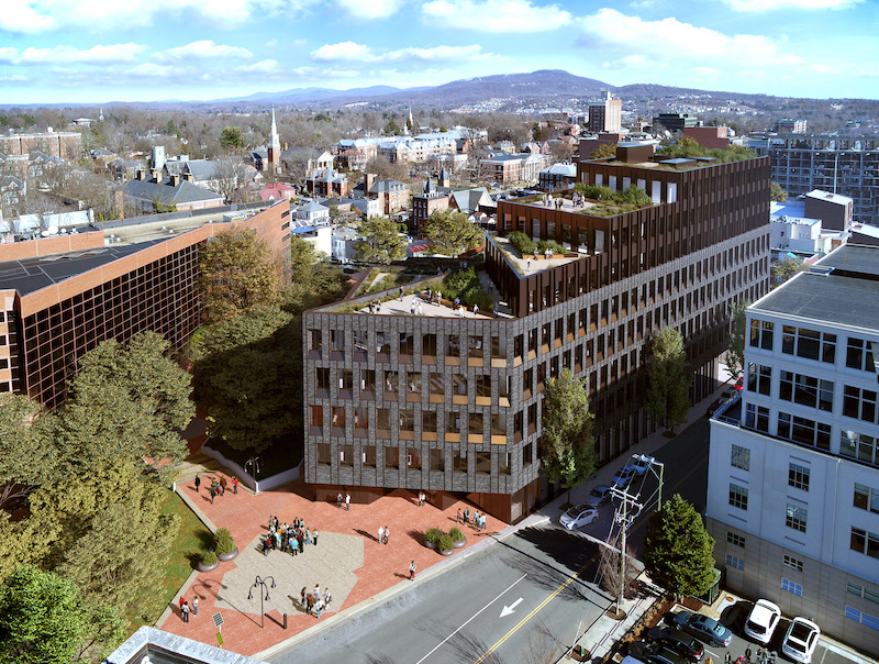 CODE exterior aerial in Charlottesville