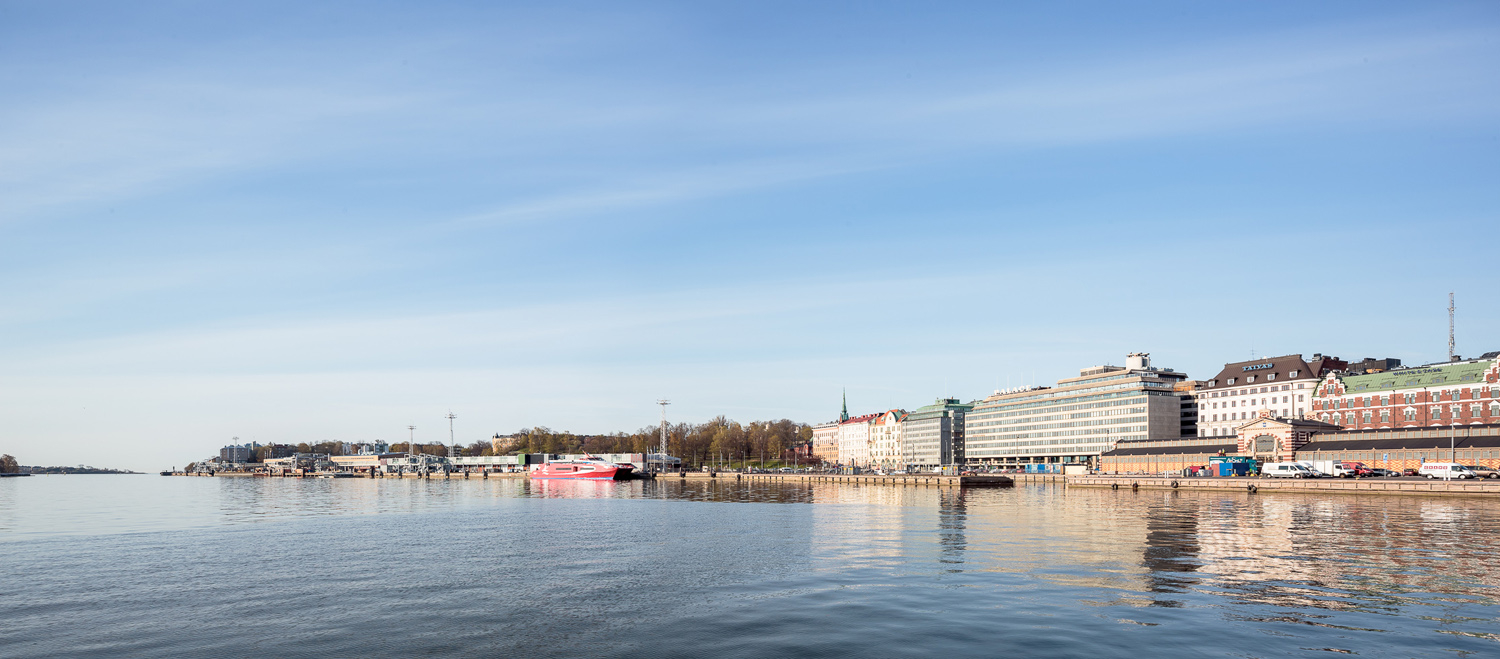 Waterfront view including the competition site from the Market Square, looking s