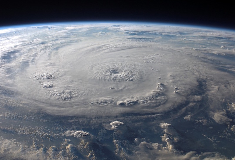 A hurricane as viewed from space