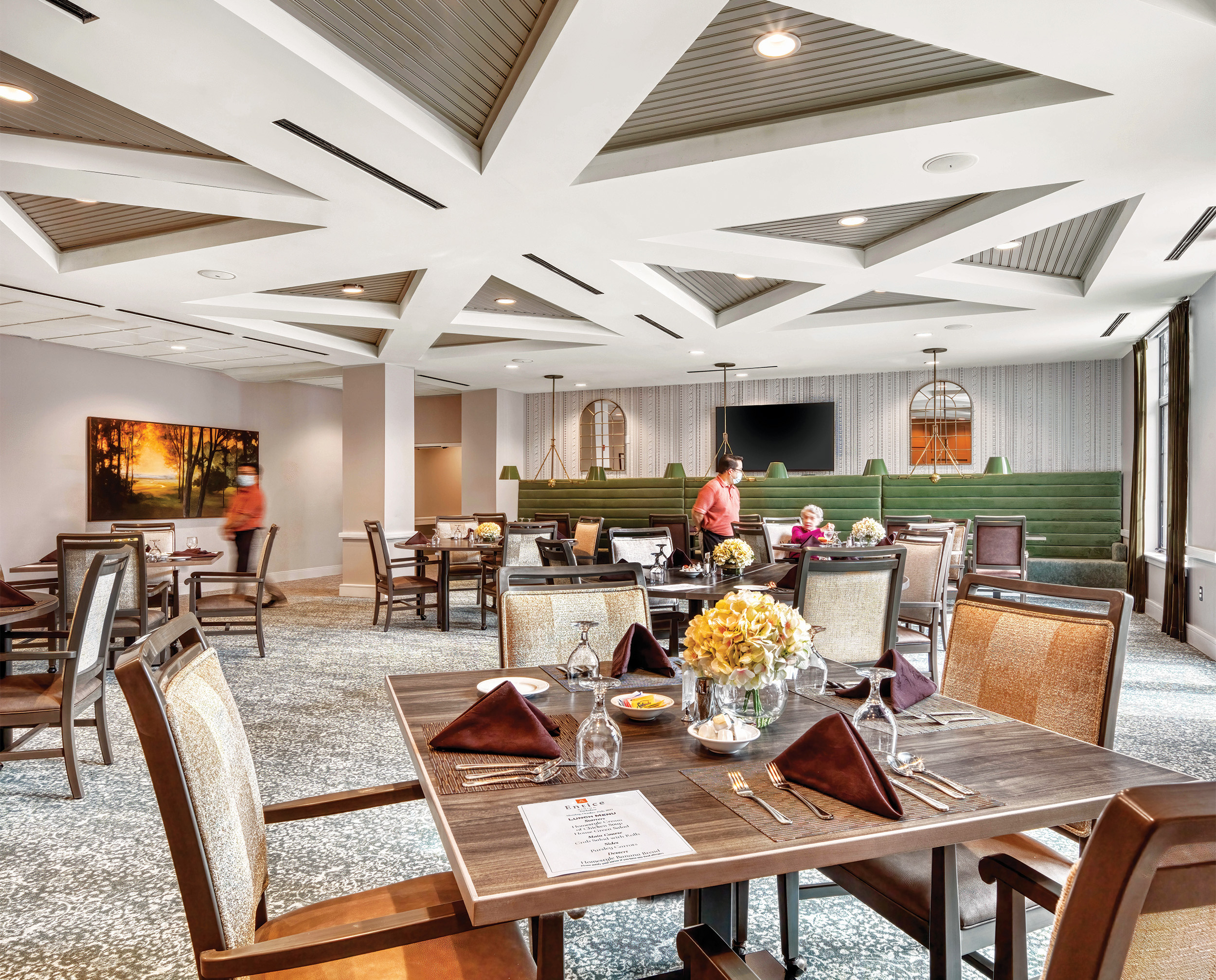 Interior lobby of senior living community Anthology at Tuckahoe