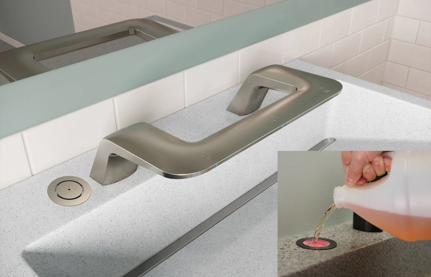 Bradley Corporation WashBar Top Fill Multi-feed Soap System 