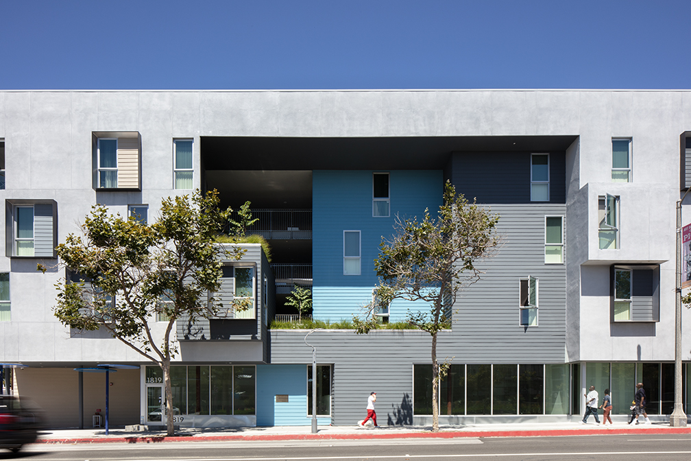 Brunson Terrace all-electric affordable housing project in Santa Monica, Calif., designed by Brooks + Scarpa Photo courtesy Brooks + Scarpa