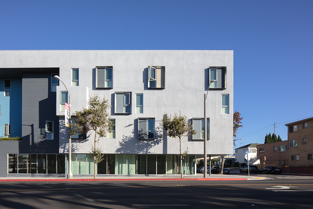 Brunson Terrace all-electric affordable housing project in Santa Monica, Calif., designed by Brooks + Scarpa Photo courtesy Brooks + Scarpa