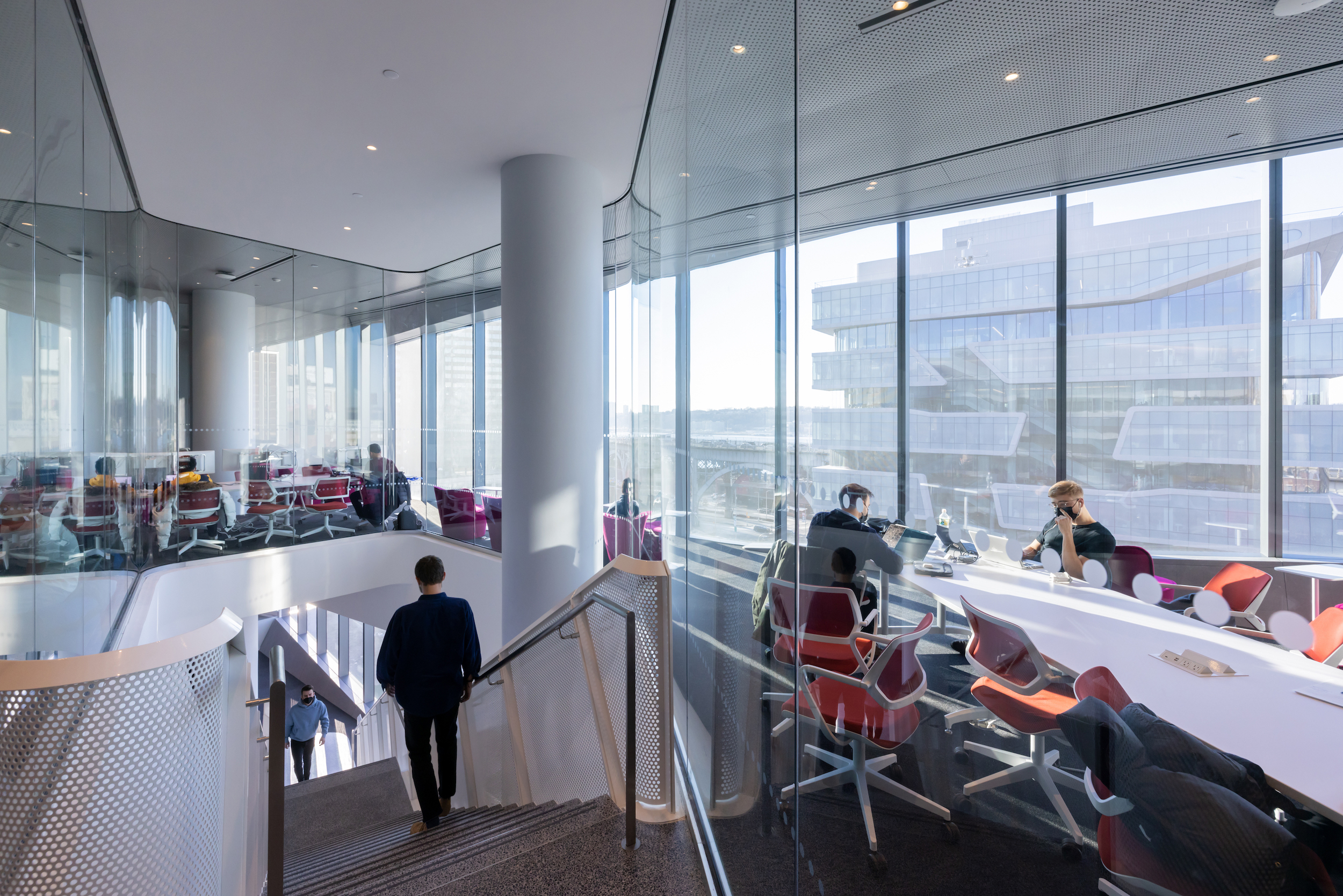 Columbia University’s new 492,000-sf Business School is housed in two buildings located at Columbia’s distinctly urban Manhattanville campus in New York City. Photo Iwan Baan