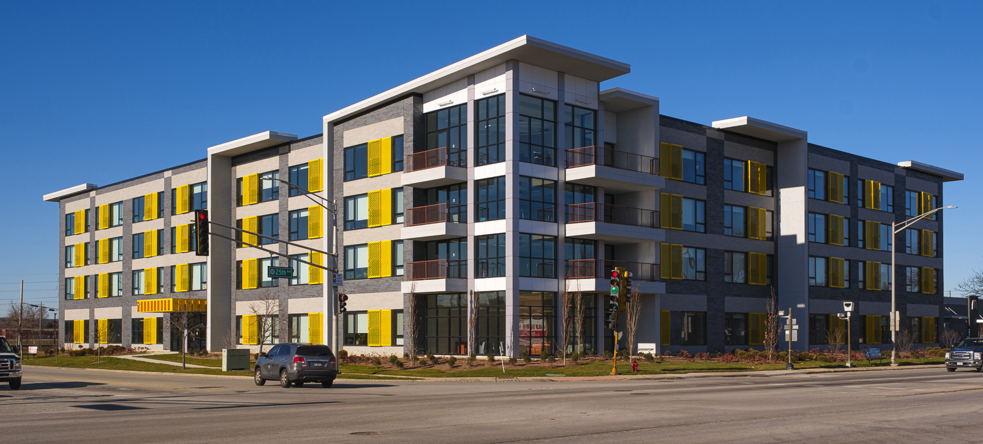 Exterior senior apartment complex