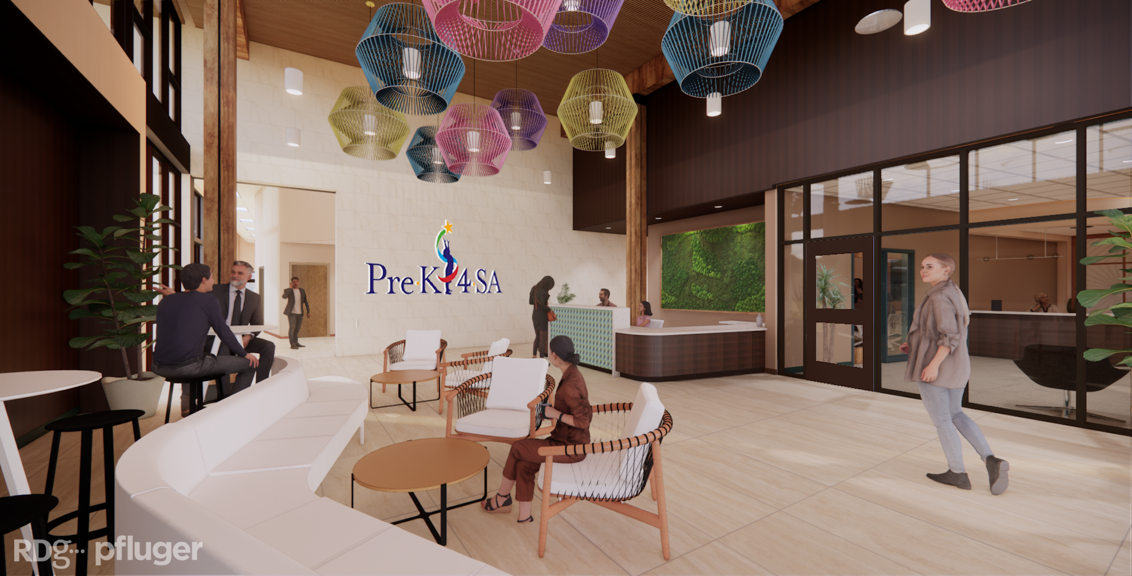 San Antonio's Pre-K 4 SA school will provide early childhood education to a traditionally under-resourced region. Rendering courtesy Pfluger Architects