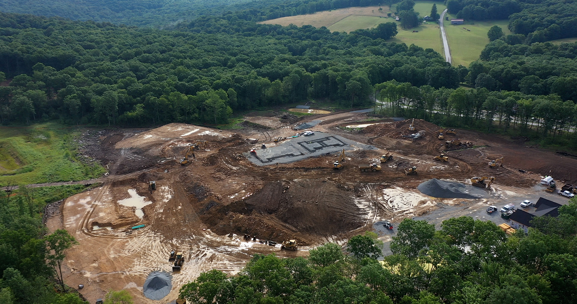 Bird's eye view of housing community development