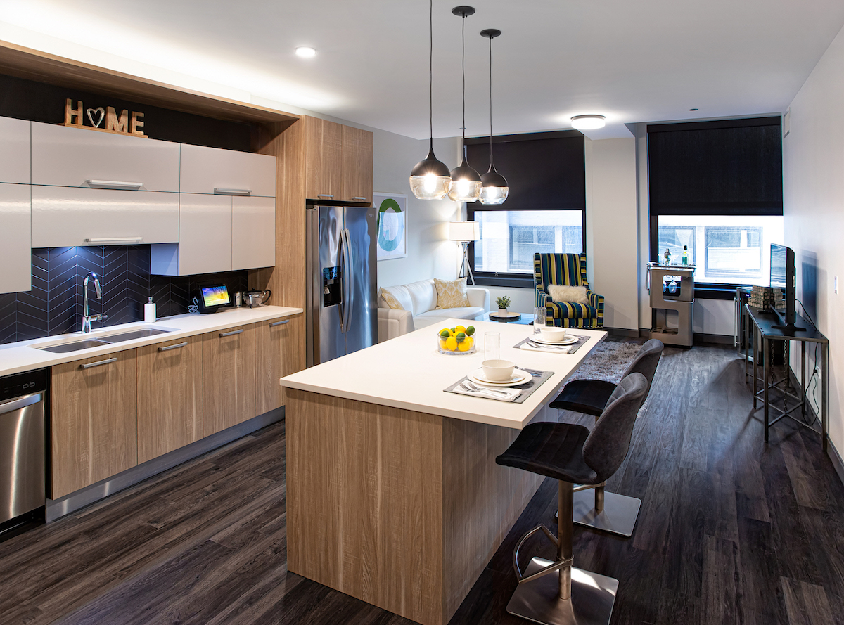 Interior Kitchen at Millennium on LaSalle, photo Seba Rut