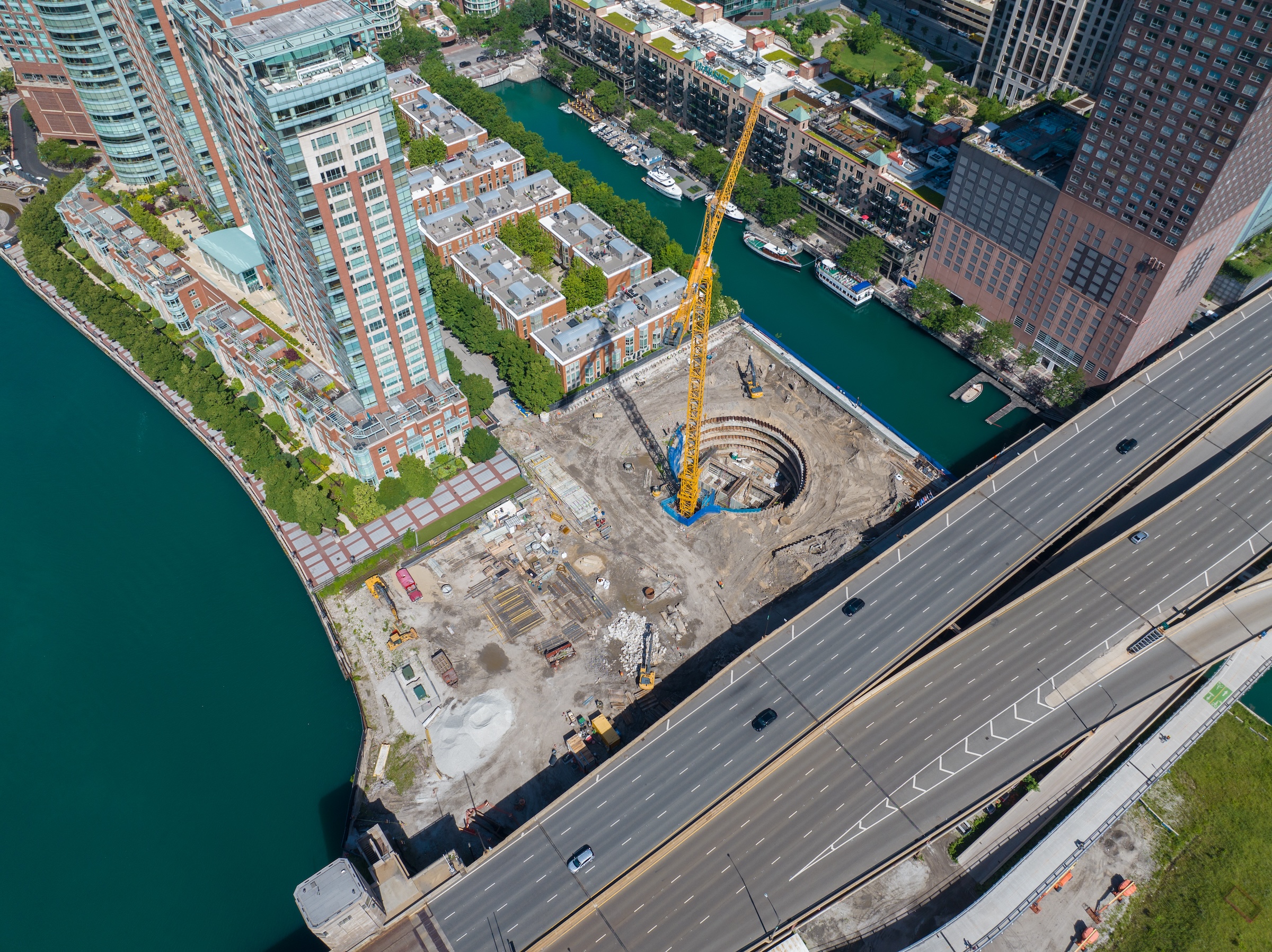 Chicago’s long-vacant Spire site will be home to the two-tower 400 Lake Shore residential development, by Related Midwest and SOM - Rendering courtesy Related Midwest, Skidmore Owings Merrill