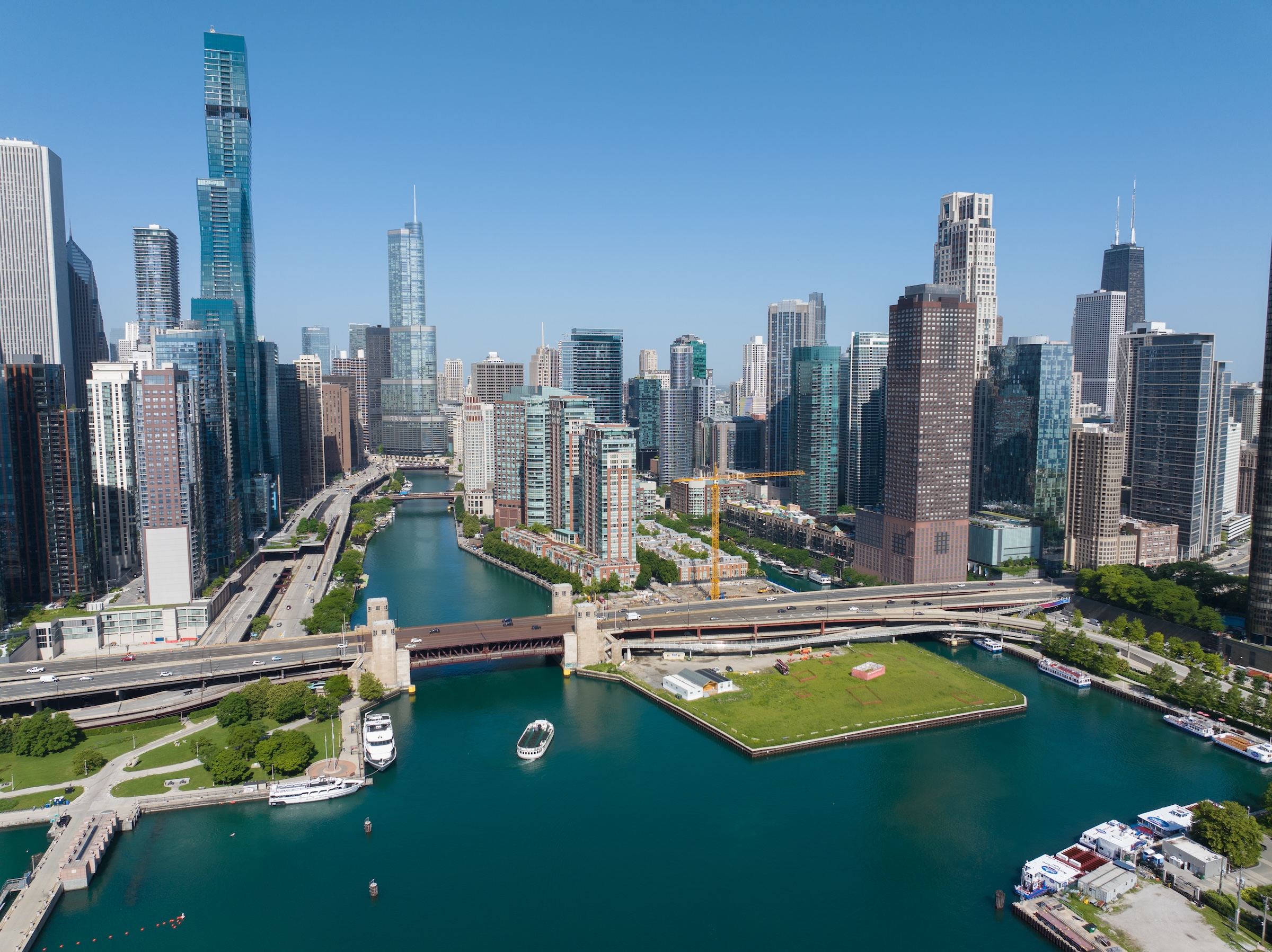 Chicago’s long-vacant Spire site will be home to the two-tower 400 Lake Shore residential development, by Related Midwest and SOM - Rendering courtesy Related Midwest, Skidmore Owings Merrill