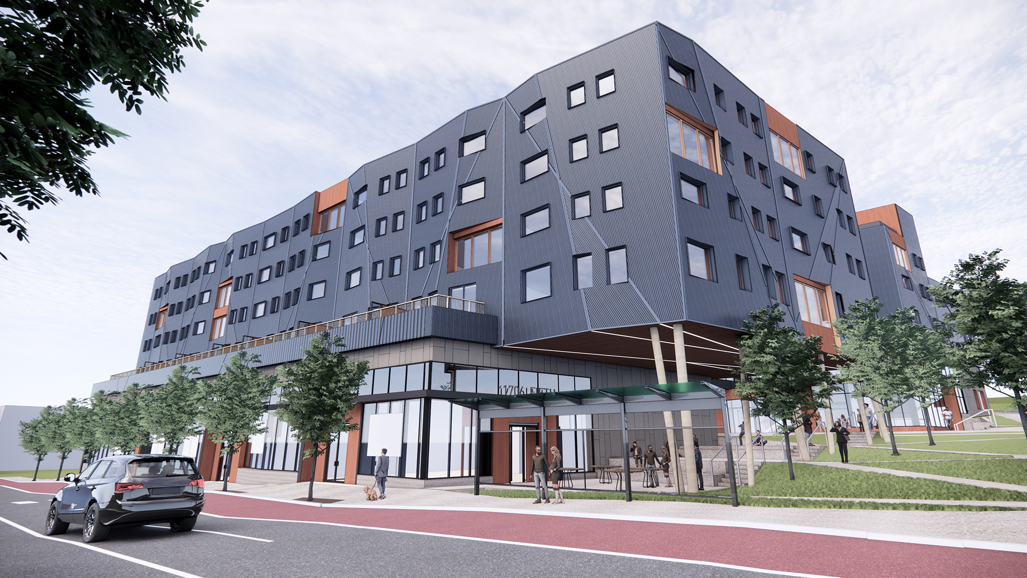 Multifamily development rendering modern in Pittsburgh